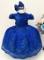 VESTIDO INFANTIL AZUL ROYAL RENDA REALEZA CINTO PÉROLAS LUXO (PUZZLE 1100AL)