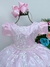 VESTIDO INFANTIL ROSA RENDA BRANCA REALEZA C/ PÉROLAS LUXO (ENJOY 2211RO) - comprar online