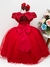 VESTIDO INFANTIL VERMELHO C/ RENDA APLIQUE FLORES BORBOLETAS (NINALICE 3562VS) na internet