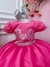 VESTIDO INFANTIL BARBIE ROSA CHICLETE COM CINTO DE STRASS (3587PK) - comprar online