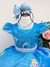 VESTIDO INFANTIL CINDERELA AZUL CINTO PÉROLAS LUXO PRINCESAS (TEMÁTICOS LUXO 0029AZ) - comprar online