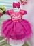 VESTIDO INFANTIL DA BARBIE PINK C/ APLIQUE LAÇO SAIA GLITTER (2009PK)