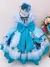 VESTIDO INFANTIL FROZEN ELSA AZUL CINTO PÉROLAS LUXO (D-LUXE DLXFR) na internet