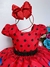 VESTIDO INFANTIL LADYBUG VERMELHO COM PRETO CENTO DE PÉROLAS (0012LB) - comprar online