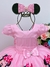 VESTIDO INFANTIL MINNIE ROSA C/ LAÇO FLORIDO E STRASS (TEMÁTICOS DLXMI4) - comprar online