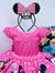 VESTIDO INFANTIL MINNIE ROSA CHICLETE CINTO DE PÉROLAS LUXO (TEMÁTICOS DLXMM) - comprar online