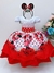 VESTIDO INFANTIL MINNIE VERMELHO BOLINHAS PÉROLAS C/ TIÁRA (TEMÁTICOS 1108MV)