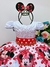 VESTIDO INFANTIL MINNIE VERMELHO BOLINHAS PÉROLAS C/ TIÁRA (TEMÁTICOS 1108MV) - comprar online