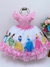 VESTIDO INFANTIL PRINCESAS ROSA C/ PÉROLAS (1019RS)