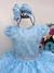 VESTIDO INFANTIL AZUL CLARO BOLINHAS CINTO STRASS PÉROLAS (VILA LELE 4473AA) - comprar online