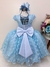 VESTIDO INFANTIL AZUL CLARO BOLINHAS CINTO STRASS PÉROLAS (VILA LELE 4473AA) na internet