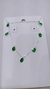 Colar Chocker 7 Gotas Pend Verde Groumet 40Cm - Prata 925