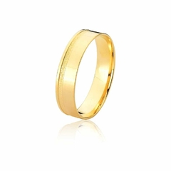 Aliança de Casamento Diamantina 18K 5mm com Friso