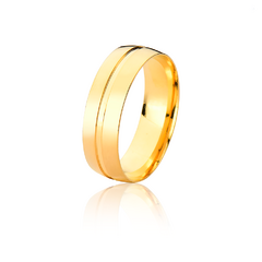 Aliança de Casamento Cannes 18K 6mm com friso