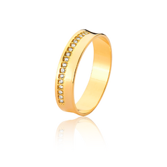 Aliança de Casamento Somália 18k 5mm com Zircônias