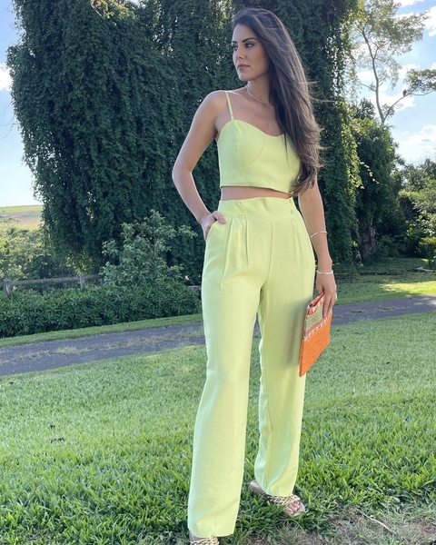 Conjunto Calça e Cropped - Verde