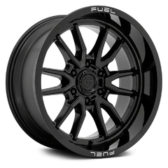 18x9 FUEL CLASH GLOSS BLACK 6x139 ET -12