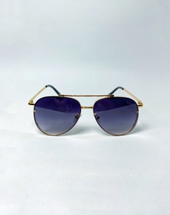 Óculos de SolHugo - Aviador Metal Dourado Lente Azul - Proteção UV400 - comprar online