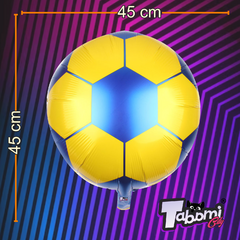 Globo Metalizado soccer amarillo con azul, 45cm, 10 pz. - comprar en línea