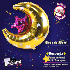 Globo metalizado Luna con estrella gde. Colores surtidos, 4 pz. en internet