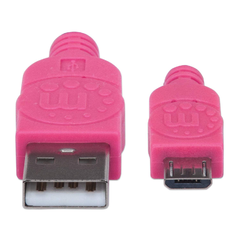 Cable USB V2 A-Micro B Bolsa, textil, 1mt morado/rosa -MANHATTAN- - comprar en línea