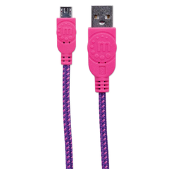 Cable USB V2 A-Micro B Bolsa, textil, 1mt morado/rosa -MANHATTAN- en internet