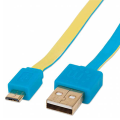 Cable plano de Alta Velocidad Micro-B USB 1.8mts -MANHATTAN- - Comercializadora Kundee