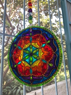 Mandala Amaluz vitral 15cm - comprar online