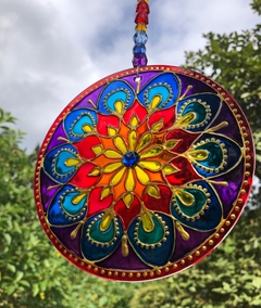 Mandala Ativaluz vitral 15cm