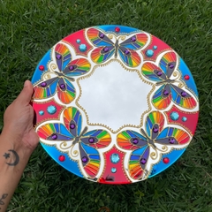 Mandala Borboletaluz 30cm - claraluzmandalas.com.br