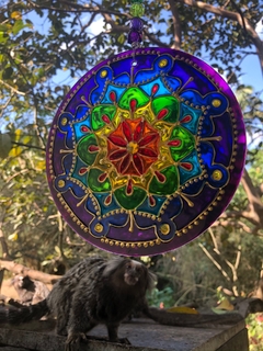 Mandala Índigoluz vitral 15cm - comprar online