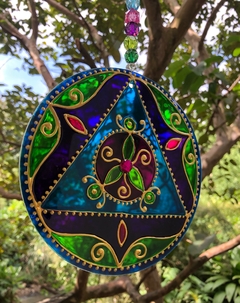 Mandala Tríadeluz vitral 15cm - loja online