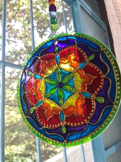 Mandala Amaluz vitral 15cm