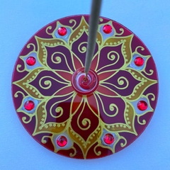 Incensário Mandala - Prosperidade - claraluzmandalas.com.br