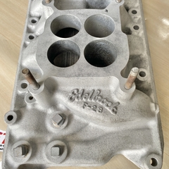 Imagem do Coletor de admissão Ford Edelbrock F-28 duplo quadrijet em alumínio para 289 302 331 347.