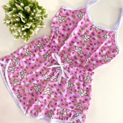 Pijama Feminino Curto Alcinha Estampa Estrelas - comprar online