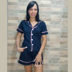 pijama-americano-feminino-curto-manga-curta-preto-rosa