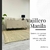 Vajillero Manila, mueble con sistema de apertura push open, color beige, sobre alfombra en ambiente moderno.