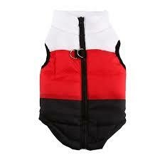 Colete puffer pet - vermelho e branco