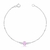 Pulseira Infantil Zircônia Única Rosa