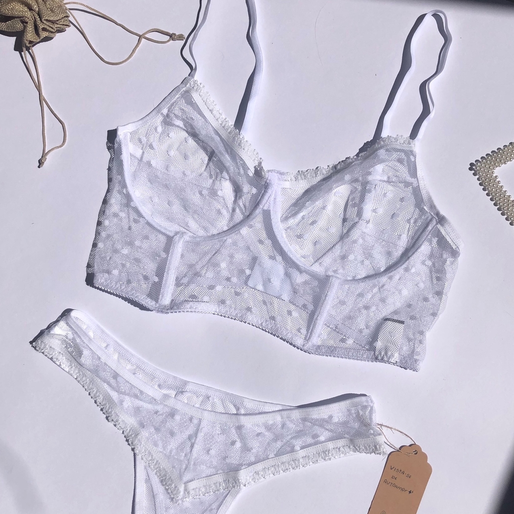 Conjunto de lingerie de renda sem bojo l R$ 59,90