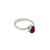 ANILLO PLATA RODINADA PIEDRA RUBI - comprar online