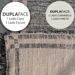 Tapete Beira Cama Peludo Dupla Face Preto e Branco 0,80x1,50 - loja online