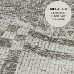 Tapete Artesanal Peludo Dupla Face Café com Leite e Cru - loja online