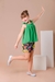 Conjunto de bata lisa e shorts estampado - Framboesa for Kids