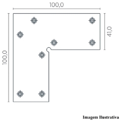 ESQUADRETA GRANDE PARA PERFIL 41X100MM ZB 818 CJ 4 PÇ - ROMETAL - comprar online