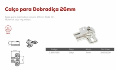 DOBRADIÇA CANECO 26MM CURVA COM CALÇO - RENNA - comprar online