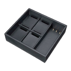 ORGANIZADOR P/RELOGIOS E CORRENTES 202X55X186MM COURO ECO PRETO REF.6145 - MASUTTI