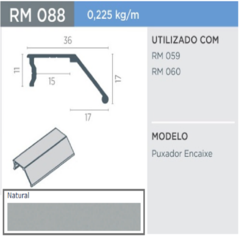 PERFIL RM-088 PUXADOR - SUPRA NATURAL 3MT - ROMETAL - comprar online