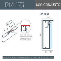 PERFIL RM-173 PUXADOR SUPRA NATURAL 3MT P/ VIDRO - ROMETAL - comprar online